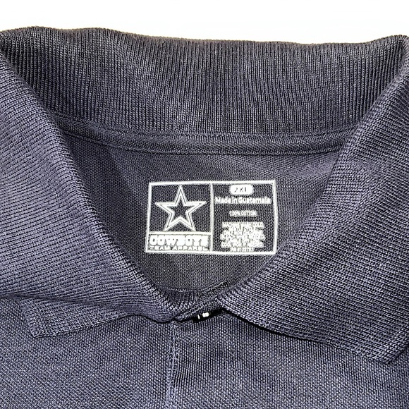 Dallas Cowboys Men's Short Sleeve 3 Button Polo Shirt Embroidered Star Navy Blue - Picture 3 of 4